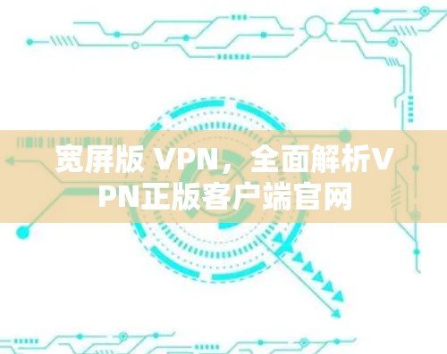 宽屏版 VPN，全面解析VPN正版客户端官网