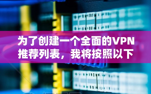 为了创建一个全面的VPN推荐列表，我将按照以下步骤进行