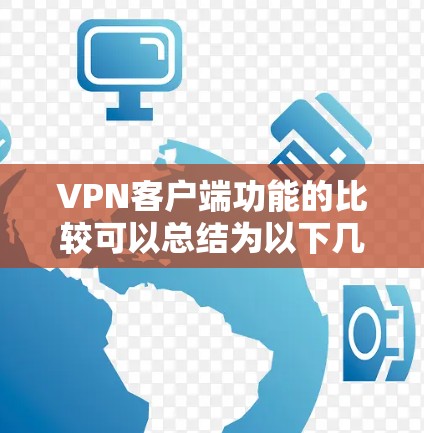 VPN客户端功能的比较可以总结为以下几个主要类别,每个类别下都有其特点和适用场景。以下是详细的分析 VPN客户端功能的比较可以总结为以下几个主要类别,每个类别下都有其特点和适用场景。以下是详细的分析
